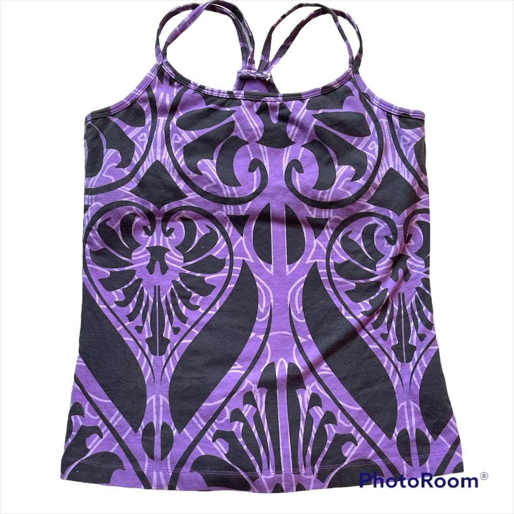 Balance Collection purple & black racer back athletic tank top size large